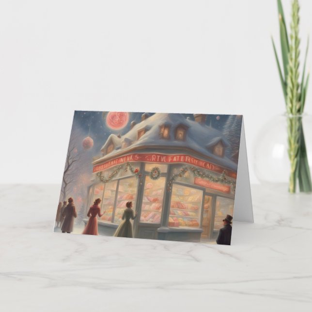 Tarjeta Candy store on a Winter evening Christmas (Anverso)