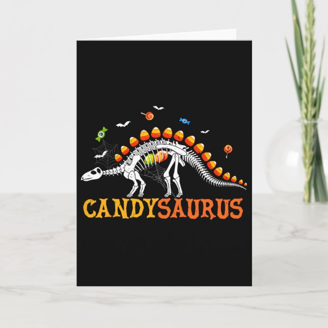 Tarjeta Candysaurus Caramelo De Maíz Dinosaurio Esqueleto  (Anverso)