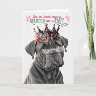 Tarjeta Cane Corso Dog Queen por el día de cumpleaños dive