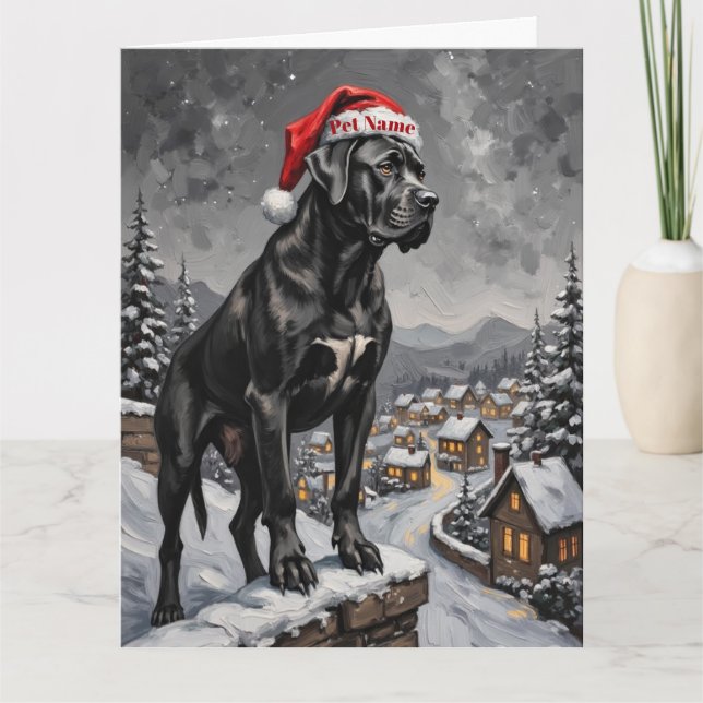 Tarjeta Cane Corso Guardian of the Christmas Village Hat (Anverso)