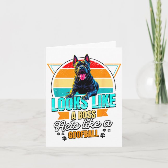 Tarjeta Cane Corso Lover Funny Cane Corso Retro  (Anverso)