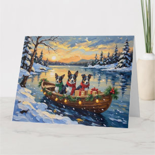 Tarjeta Cane Corso Navidad Barco Fiesta