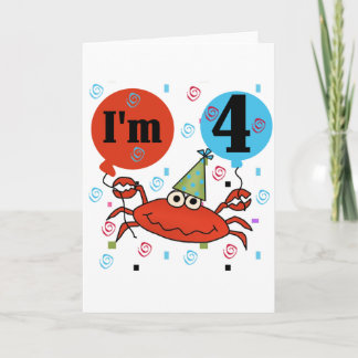 Tarjeta Cangrejo 4 camisetas de cumpleaños y regalos