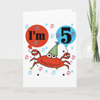 Tarjeta Cangrejo 5 camisetas de cumpleaños y regalos