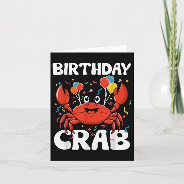 Tarjeta Cangrejo de cumpleaños Fiesta Tee Crabs (Anverso)