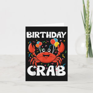 Tarjeta Cangrejo de cumpleaños Fiesta Tee Crabs