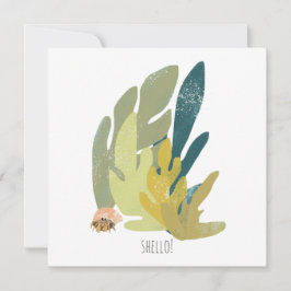 Tarjeta Cangrejo ermitaño gracioso