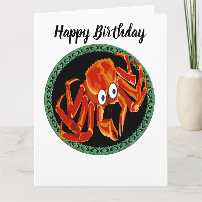 Tarjeta Cangrejo naranja tropical oceánico (Anverso)