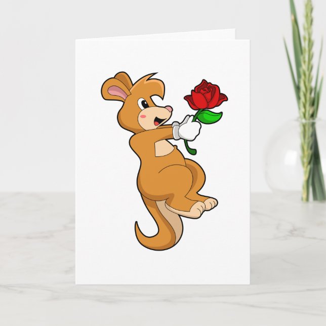 Tarjeta Canguro con una flor (Anverso)
