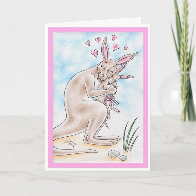 Tarjeta Canguro del día de madre (Anverso)