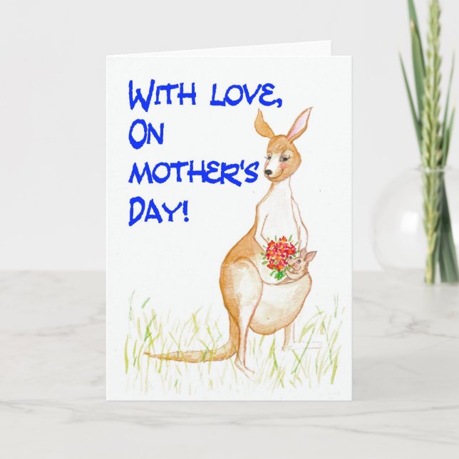 Tarjeta canguroos para el día de la madre (Anverso)