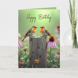 Tarjeta Canguros de cumpleaños en un post de cerca