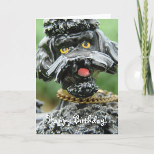 Tarjeta Caniche Antiguo Negro, ¡Feliz Cumpleaños!