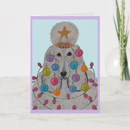 Tarjeta Caniche Decorado para Navidad