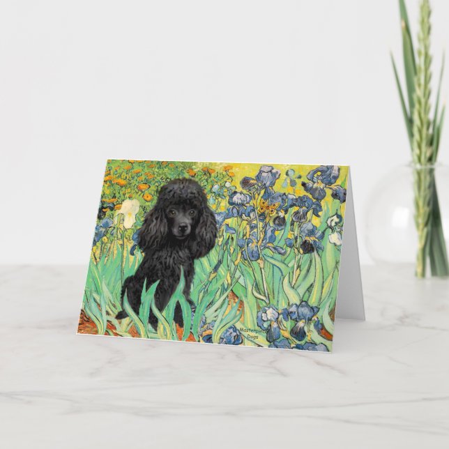 Tarjeta Caniche (negro 1) - Lirios (Anverso)