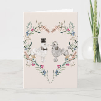 Tarjeta Caniches de la boda en amor