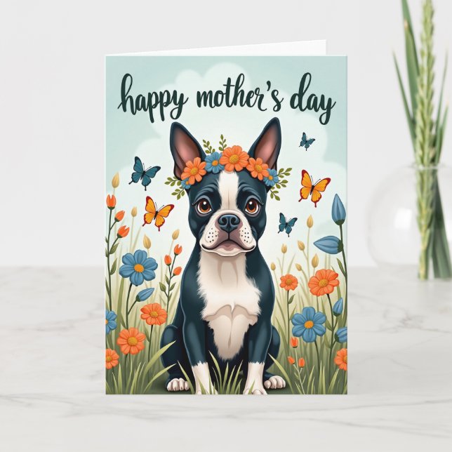 Tarjeta Canina Corona Floral (Anverso)