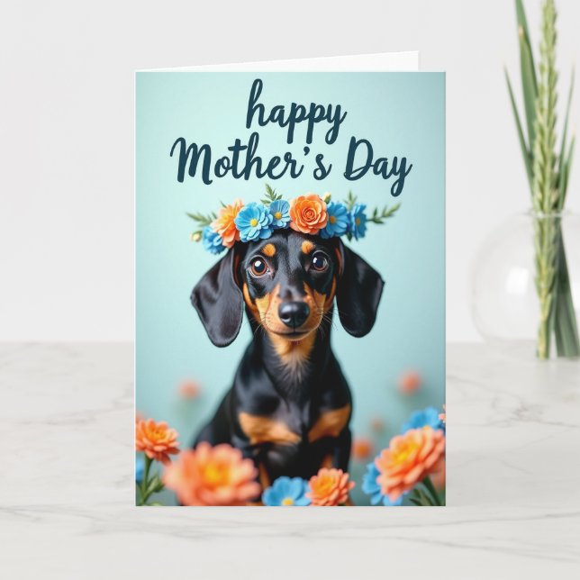 Tarjeta Canina de Corona Floral (Anverso)