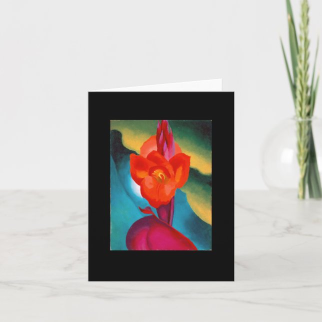 Tarjeta Canna roja, Georgia O'Keeffe, Bella Artes (Anverso)