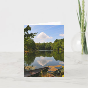 Tarjeta Canoa y lago