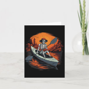 Tarjeta Canoe Skeleton Funny Kayak Canoeing Halloween K