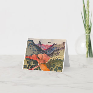 Tarjeta Cañón con cuervos, Georgia O'Keeffe,   