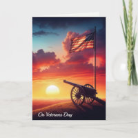 Cañón de Guerra del Día de los Veteranos y bandera