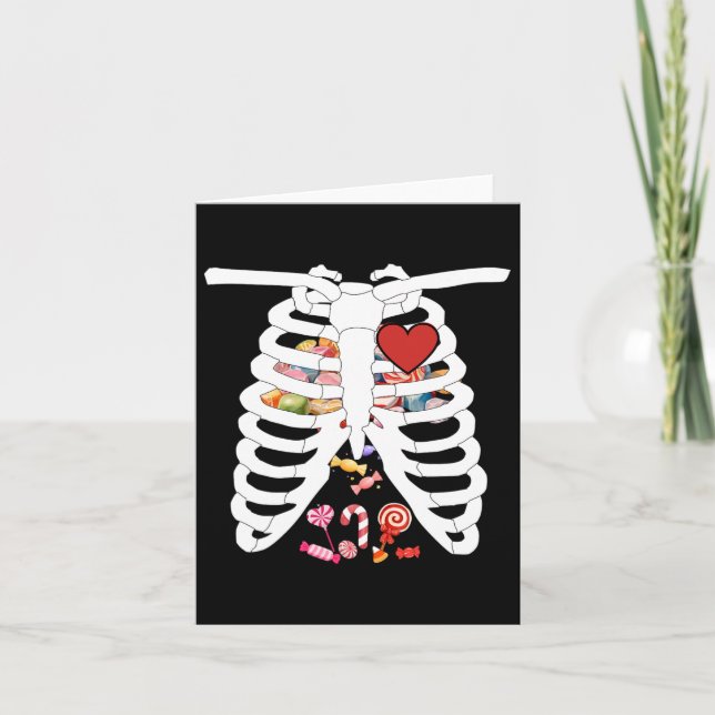 Tarjeta Cañón de Skeleton Cage X-ray Candy Funny Costo de  (Anverso)