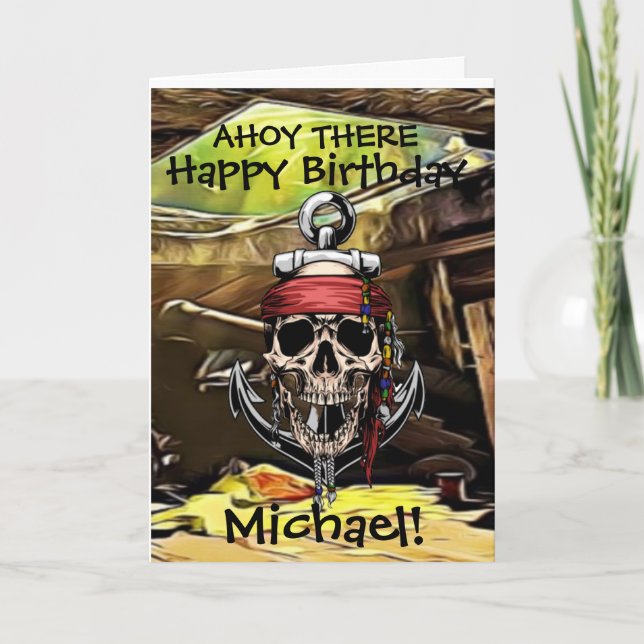 Tarjeta cañón del barco fantasma de la calavera pirata (Anverso)