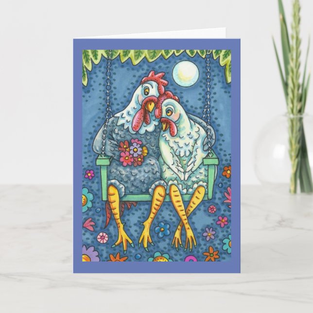 TARJETA CANOODLES DE ROOSTER HEN, ROMANÍA DE POLLO CUDO *B (Anverso)