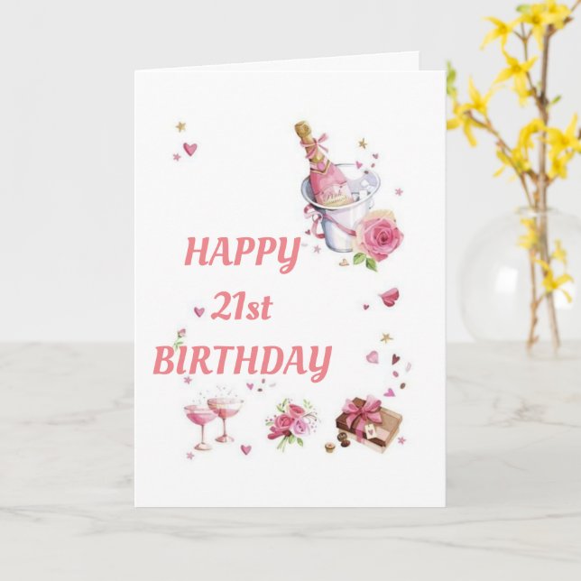 Tarjeta CAN'T BELIEVE YOU ARE CELEBRATING "21st" BIRTHDAY  (flor amarilla)