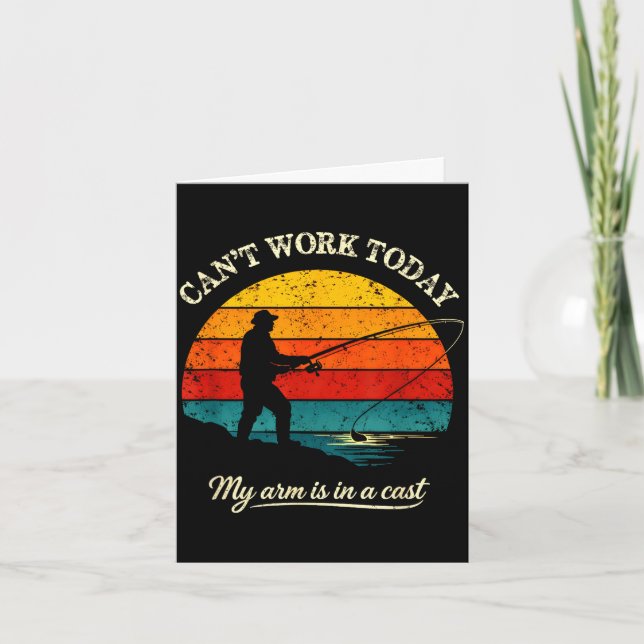 Tarjeta Cant work arm is in a cast funny fishing (Anverso)