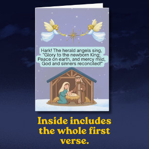 Tarjeta ¡Cantan los ángeles heraldos Navidad Carol