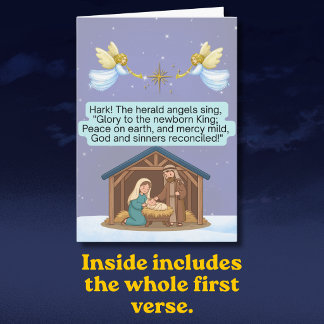 Tarjeta ¡Cantan los ángeles heraldos Navidad Carol