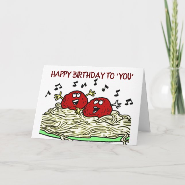 TARJETA "CANTANDO BOLA DE COMIDA" POR "SU" CUMPLEAÑOS (Anverso)