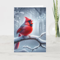 Cantando Cardenal En La Rama De Invierno Cumpleaño