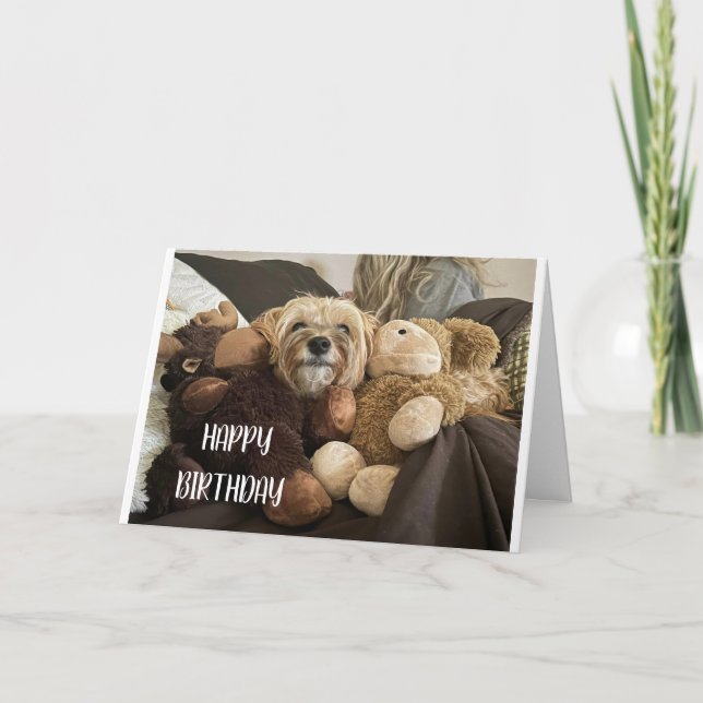 TARJETA CANTANDO *FELIZ CUMPLEAÑOS* SOLO PARA *USTED* (Anverso)