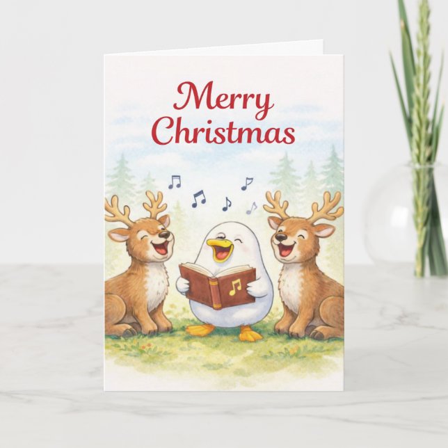 Tarjeta Cantando todo el camino...Feliz Navidad (Anverso)