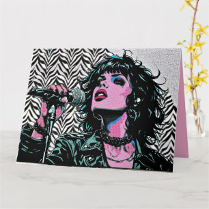 Tarjeta Cantante Pop Art Rocker Punk Semitono Amantes de l