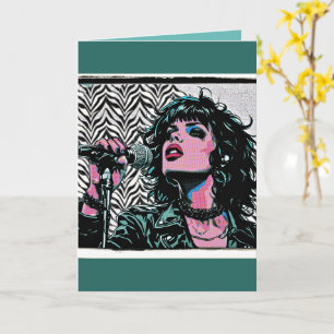 Tarjeta Cantante Pop Art Rocker Punk Semitono Amantes de l