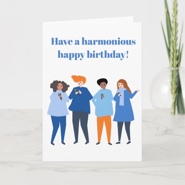 Tarjeta Cantantes de Feliz Cumpleaños (Anverso)