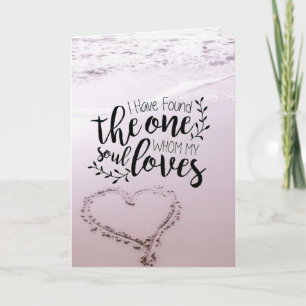 Tarjeta Cantar de Salomón 3:4 Biblia Bodas en la playa del