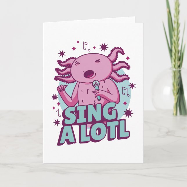 Tarjeta Cantar mucho Cantando Axolotl (Anverso)