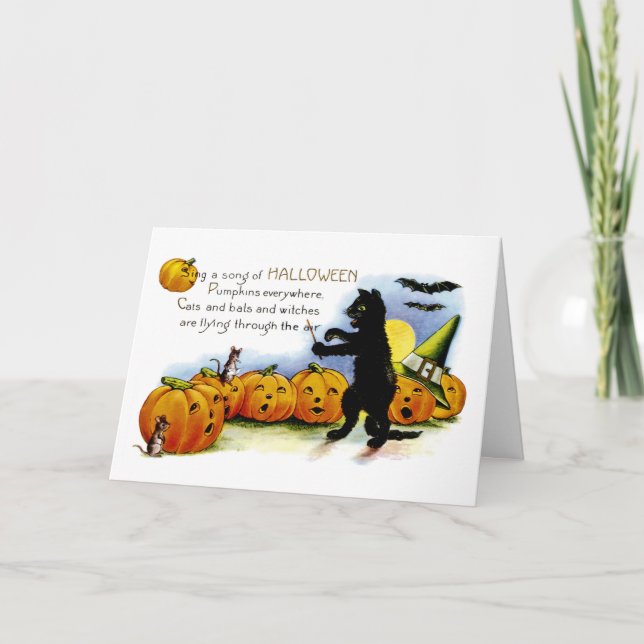 Tarjeta Cante una canción de Halloween (Anverso)