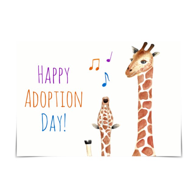 Tarjeta Canto bebé Giraffe Feliz Día de adopción (Subido por el creador)