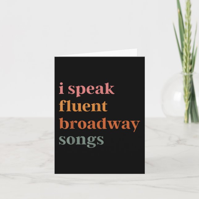 Tarjeta Canto canciones de Broadway con fluidez Retro Vint (Anverso)