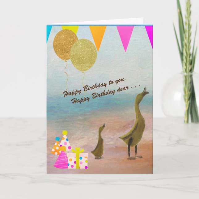 TARJETA CANTO Y MERRIMENTO PARA UN CUMPLEAÑOS FELIZ (Anverso)