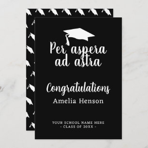 Tarjeta Capa de graduación de Per aspera ad astra Latin Co