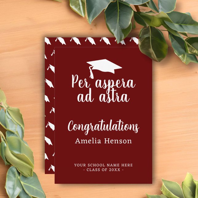 Tarjeta Capa de graduación de Per aspera ad astra Latin Co (Subido por el creador)