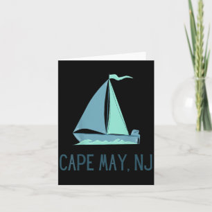 Tarjeta Cape May Nueva Jersey Navegando Velero Playa